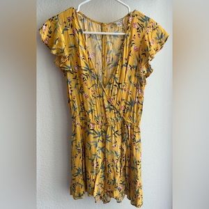 Yellow Romper with flowers from American Eagle, Size Small, Worn Once